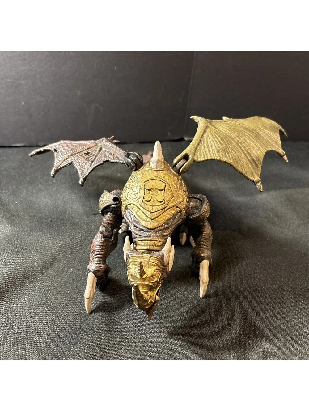 Vintage Mega Bloks Metal Ages 9840 Rutilus Gold Dragon Complete with Its Egg